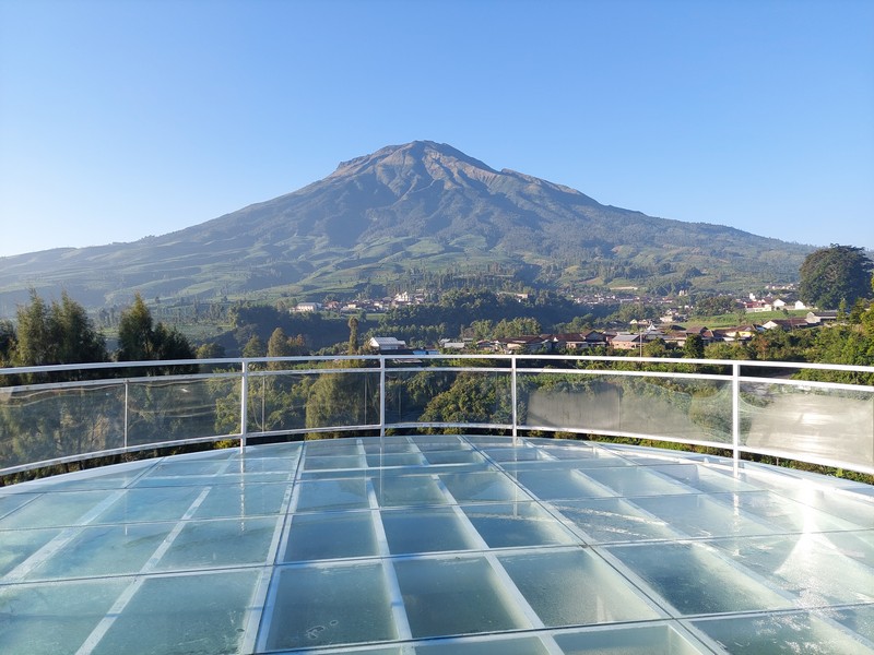 Wisata Sigandul View Temanggung dengan latar Gunung Sindoro